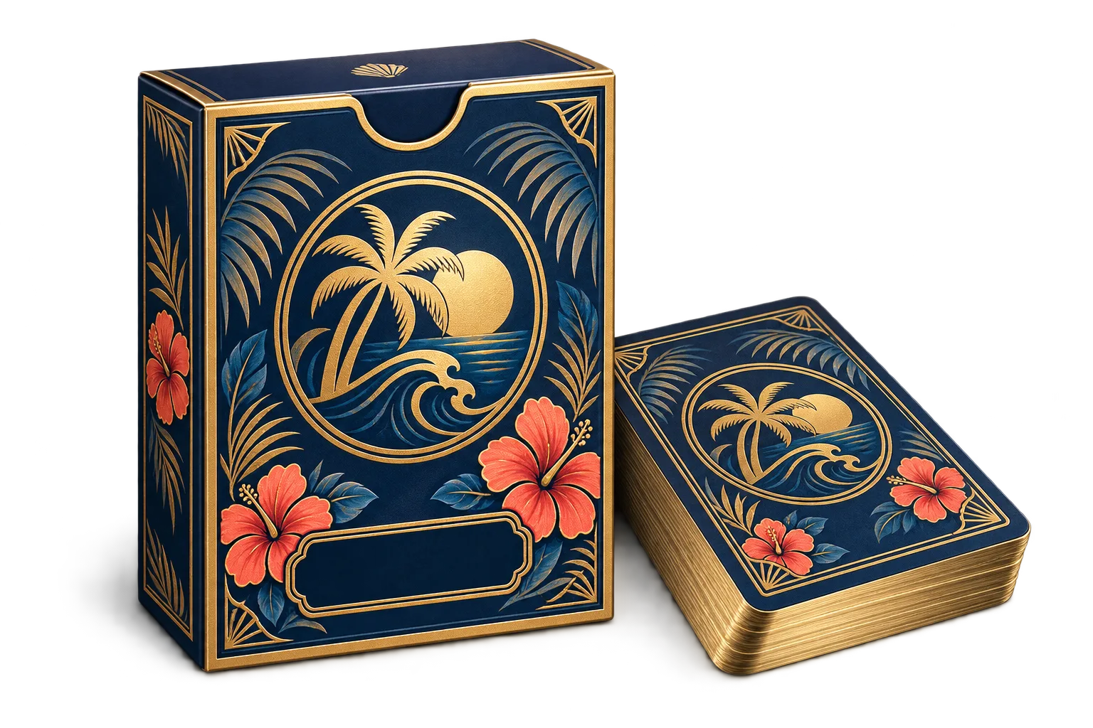 An illustrated GoPack deck and card box